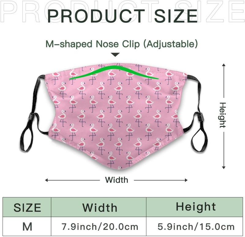 Beubebim Cute Dolphins Wave Face Mask Adult Washable Reusable Pleated Anti Dust Mask with 2 Filter for Women Men Decorative - Image 2